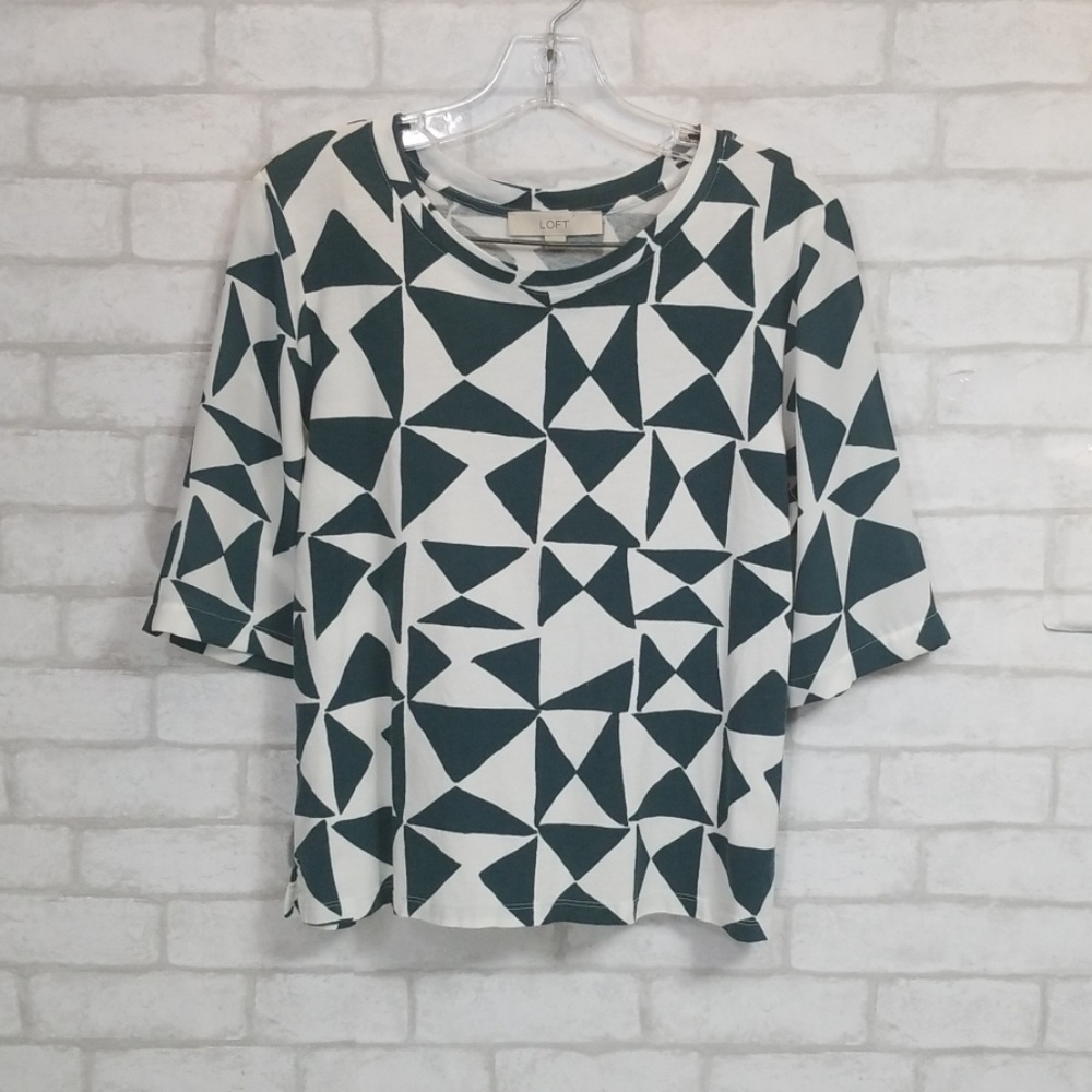 Loft Triangle Print Blouse Size Medium - image 1